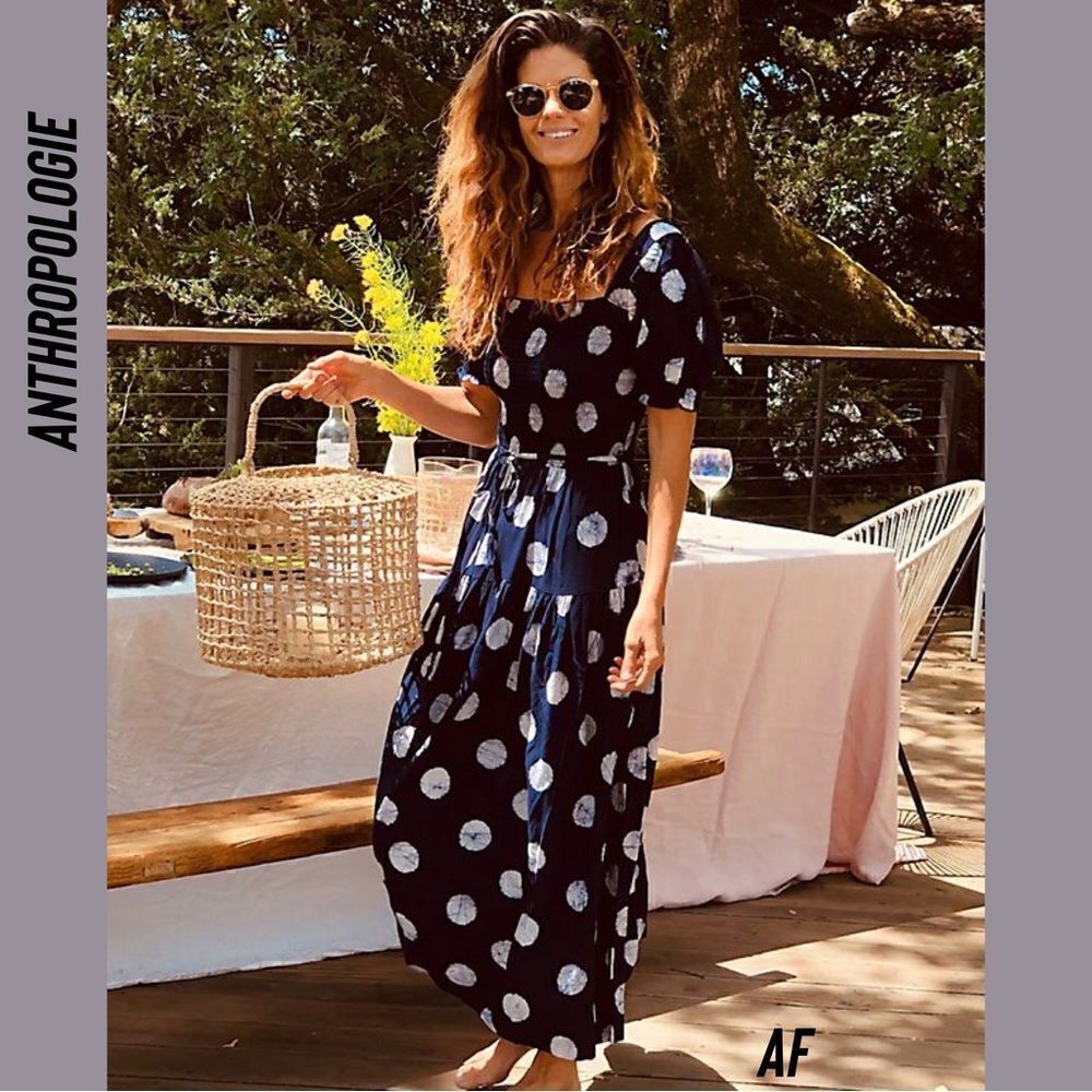 ANTHROPOLOGIE BY ODELLS ALIX SMOCKED MAXI DRESS NWT MEDIUM
